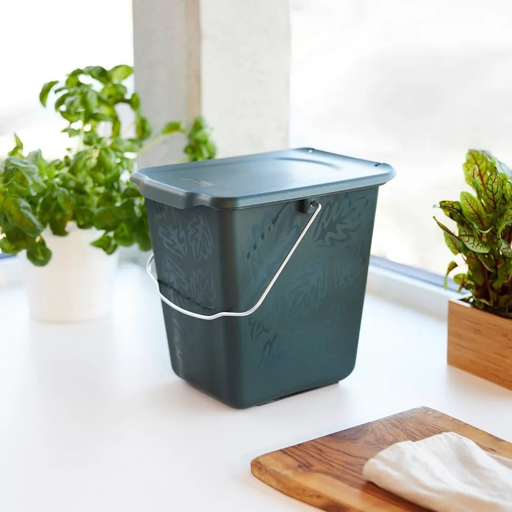 Ciemnozielony pojemnik na odpadki organiczne 7 l Greenlije – Rotho