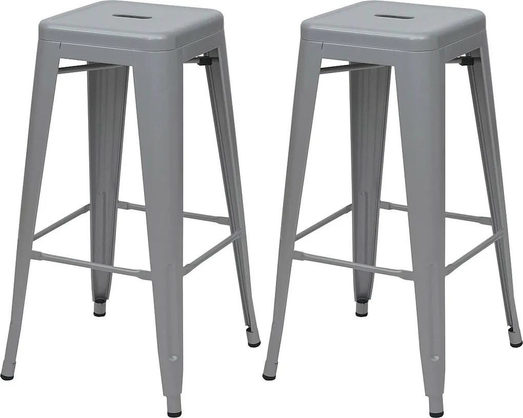 Stołek barowy MCW-A73 (zestaw 2 szt.),  szary