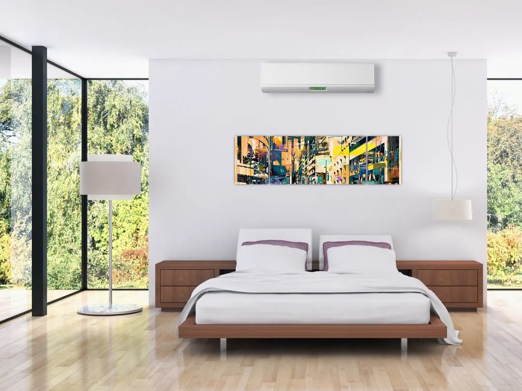 Obraz malowanej abstrakcji (170x50 cm)
