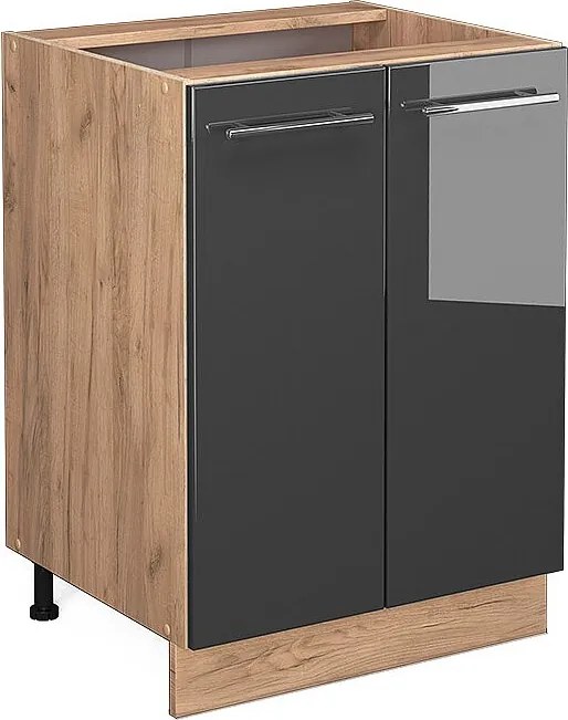 Szafki kuchenne antracyt wysoki połysk 60x51.6x82 fame-line