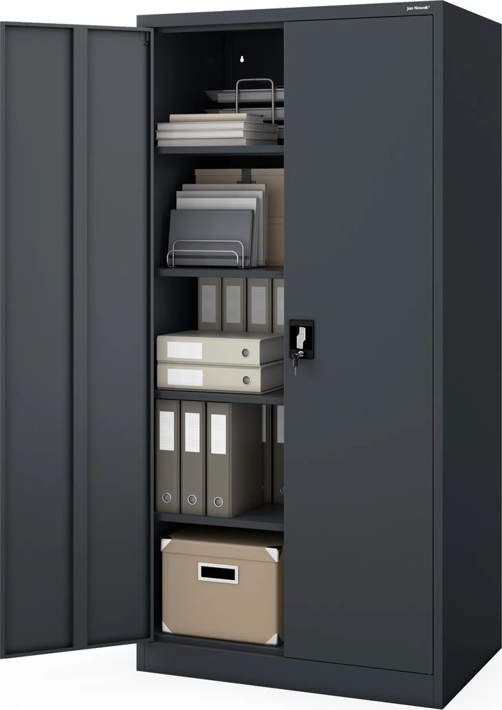 Szafa metalowa biurowa, warsztatowa antracytowa JAN D600 900 x 1850 x 600 mm