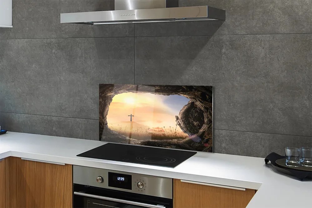 Szklany Panel Symbol Wiary: Święty Krzyż