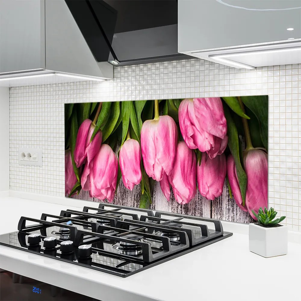 Panel Szklany do Kuchni Wiosenny Powiew Tulipanów