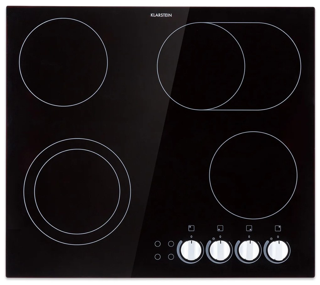 Klarstein EasyCook Dual 60cm Płyta szklano-ceramiczna 4 Strefy gotowania Czarny