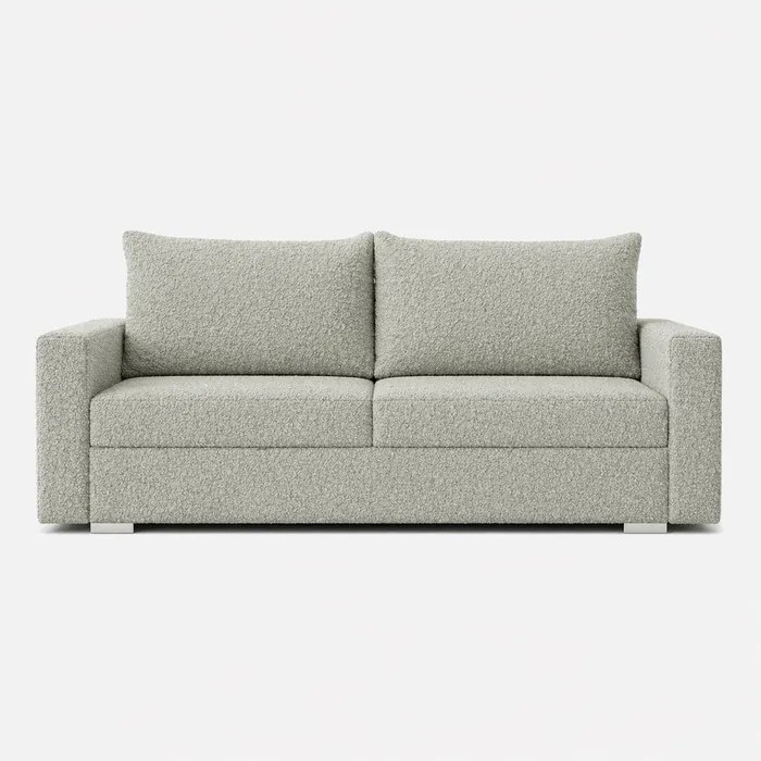 Sofa z Funkcją Spania DRAVOS Szara Boucle Nowoczesna