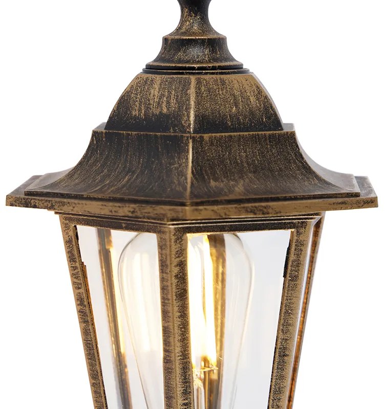 Zewnetrzna Klasyczna lampa ścienna zewnętrzna antyczne złoto z czujnikiem ruchu - New Haven klasyczny/Antyczny Oswietlenie zewnetrzne