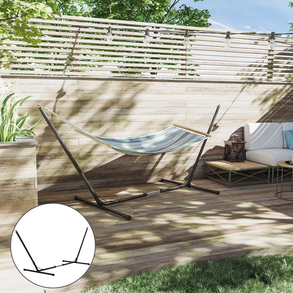 Stabilny i Regulowany Stojak do Hamaka Outsunny dla Maksymalnego Relaksu w Ogrodzie lub na Tarasie