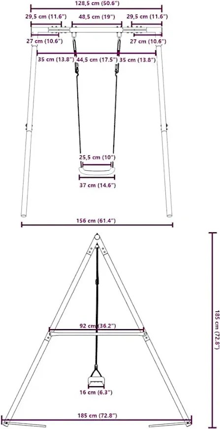 Huśtawka ogrodowa niebieska F0-R90