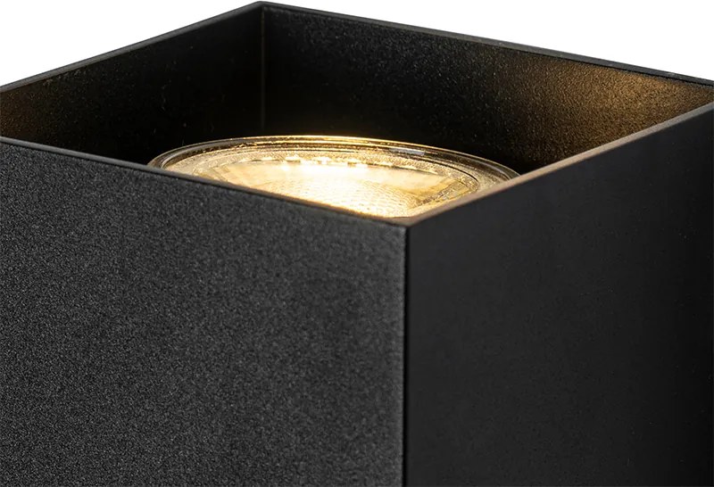 Designerska kwadratowa lampa ścienna czarna - Sabbir