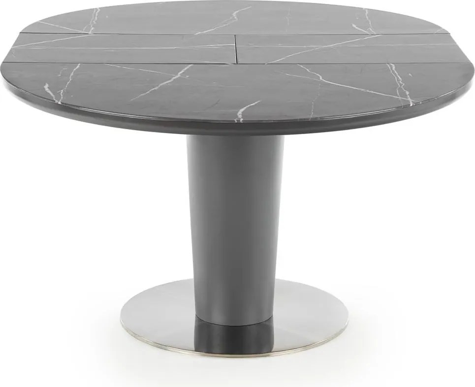 Okrągły stół Ricardo ze szklanym blatem w imitacji marmuru