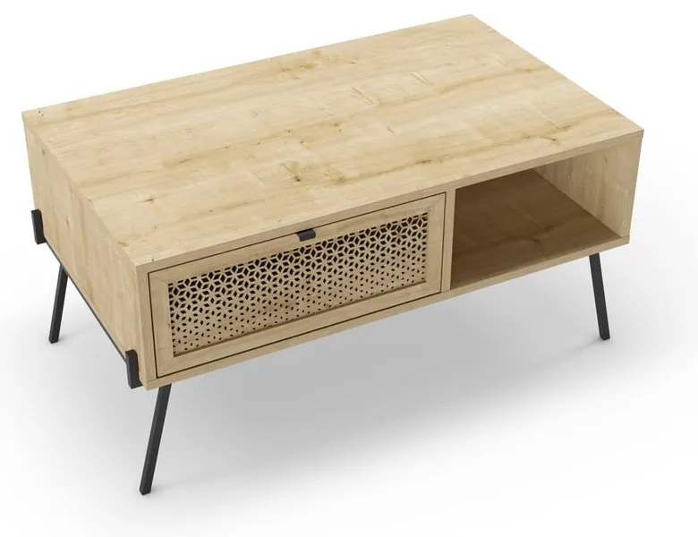Stolik w dekorze dębu 60x100 cm Ecrin – Marckeric