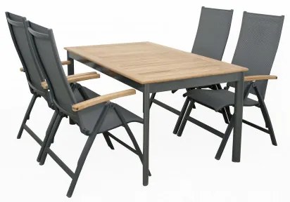 CONCEPT FSC - stół ogrodowy z blatem tekowym 150 x 90 x 75 cm