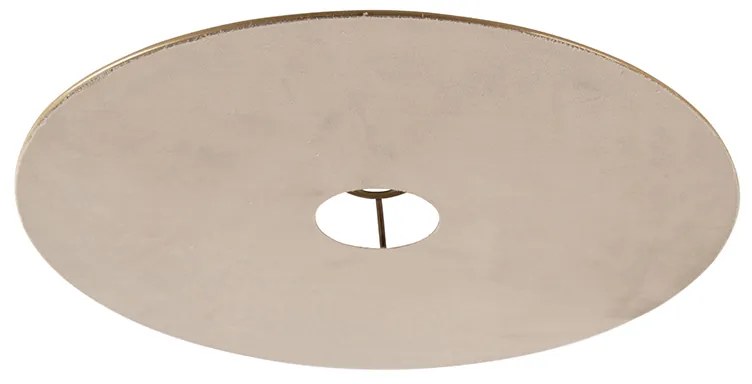 Aksamitny płaski klosz taupe ze złotem 45 cm