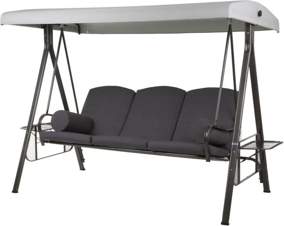 SALERNO Huśtawka ogrodowa, metalowa, szara