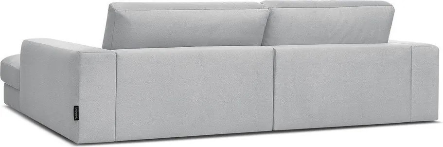 Jasnoszary aksamitny narożnik (prawostronny/z szezlongiem) Sierra – Bobochic Paris