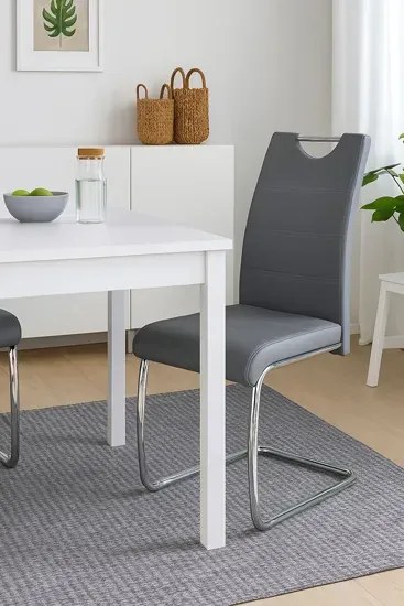 Stylowe popielate nowoczesne metalowe krzesło S6-D58