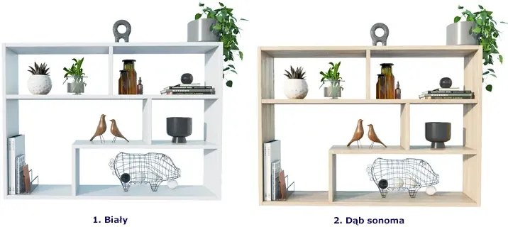 Regał wiszący na książki w kolorze dąb sonoma R9-R63