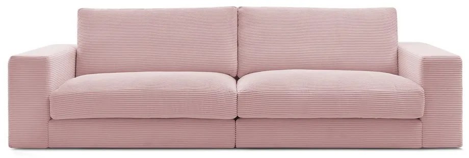Różowa sztruksowa sofa 274 cm Leonard – Bobochic Paris
