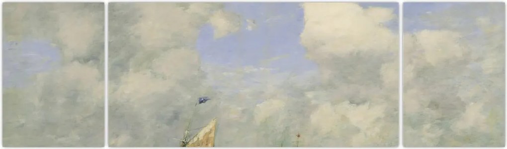 Obraz - Eugène Boudin, Ships and Sailing Boats Leaving Le Havre, reprodukcje (170x50 cm)