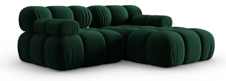 Zielony aksamitny narożnik (prawostronny) Bellis – Micadoni Home