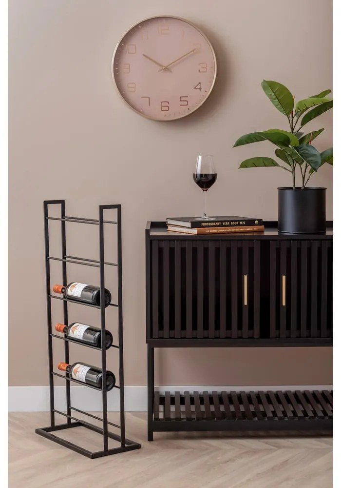 Czarny metalowy regał na wino liczba butelek 5 38x84,5x20 cm Single Floor – PT LIVING