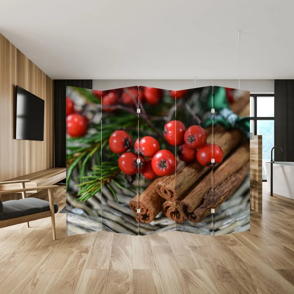 Parawan - Jarzębiny i cynamon (210x170 cm)