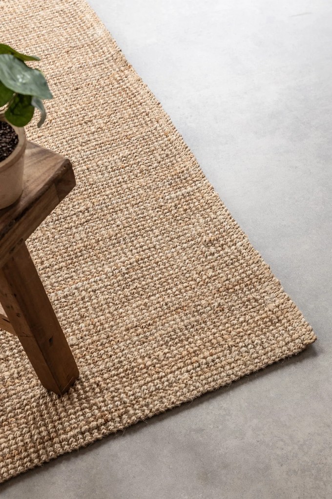 Dywan naturalny jutowy ręcznie tkany Boucle naturalnie złoty 60 cm x 90 cm