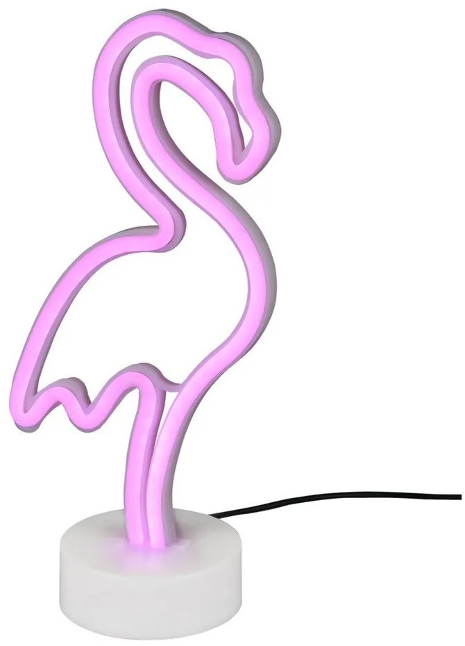 Biała lampa stołowa LED (wys. 29 cm) Flamingo – Reality