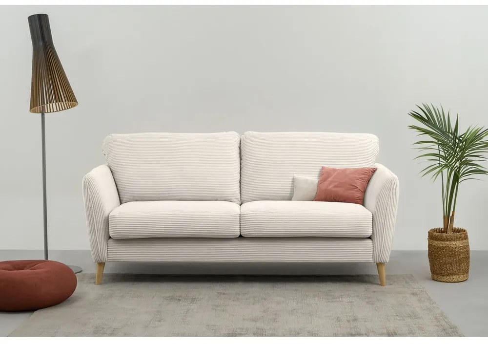 Biała sztruksowa sofa 170 cm Paris – Scandic