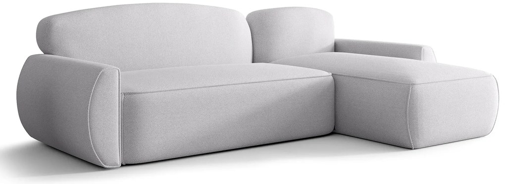 Jasnoszary narożnik tapicerowany z pojemnikiem T0-C62