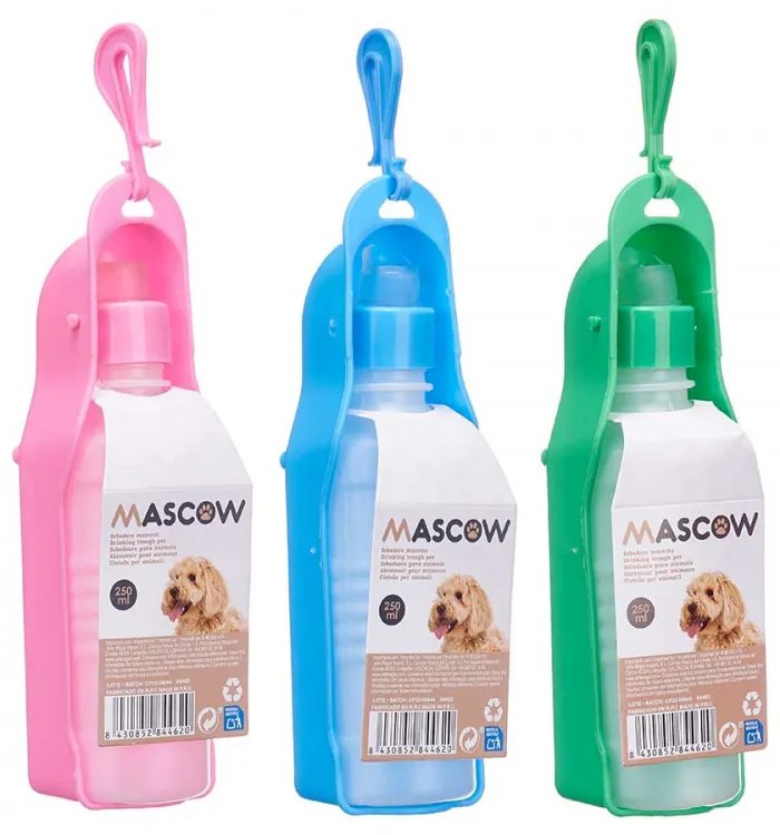 Butelka podróżna z miską dla psów 250 ml ANIMAL, zielona