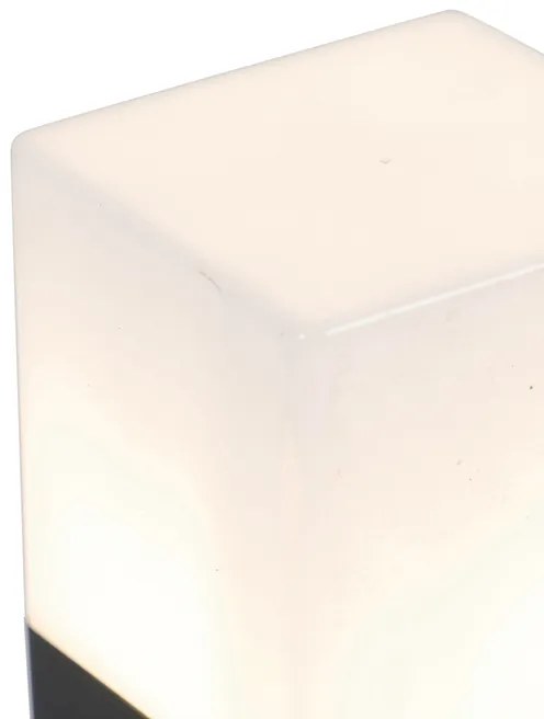 Zewnetrzna Stojąca lampa zewnętrzna czarna z opalizującym białym kloszem 70 cm - Denmark Nowoczesny Oswietlenie zewnetrzne