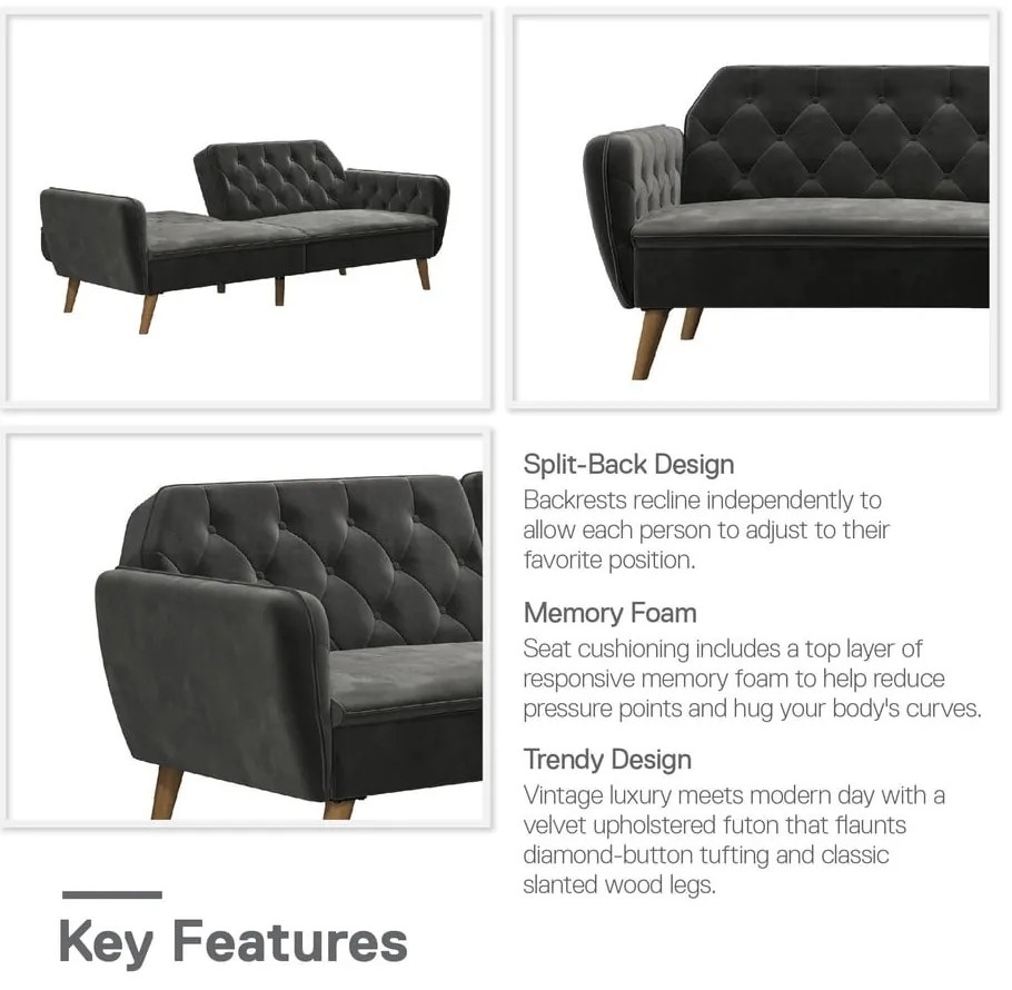 Szara rozkładana sofa 211 cm Tallulah – Novogratz