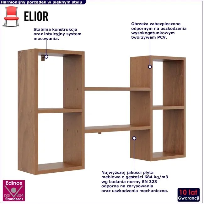 Minimalistyczna półka ścienna w kolorze orzech - Scarpi 2X