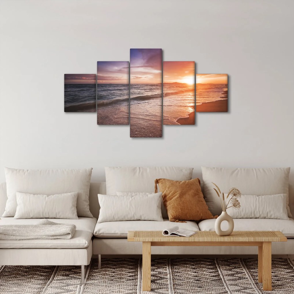 Obraz - Zachód słońca w Tajlandii (125x70 cm)