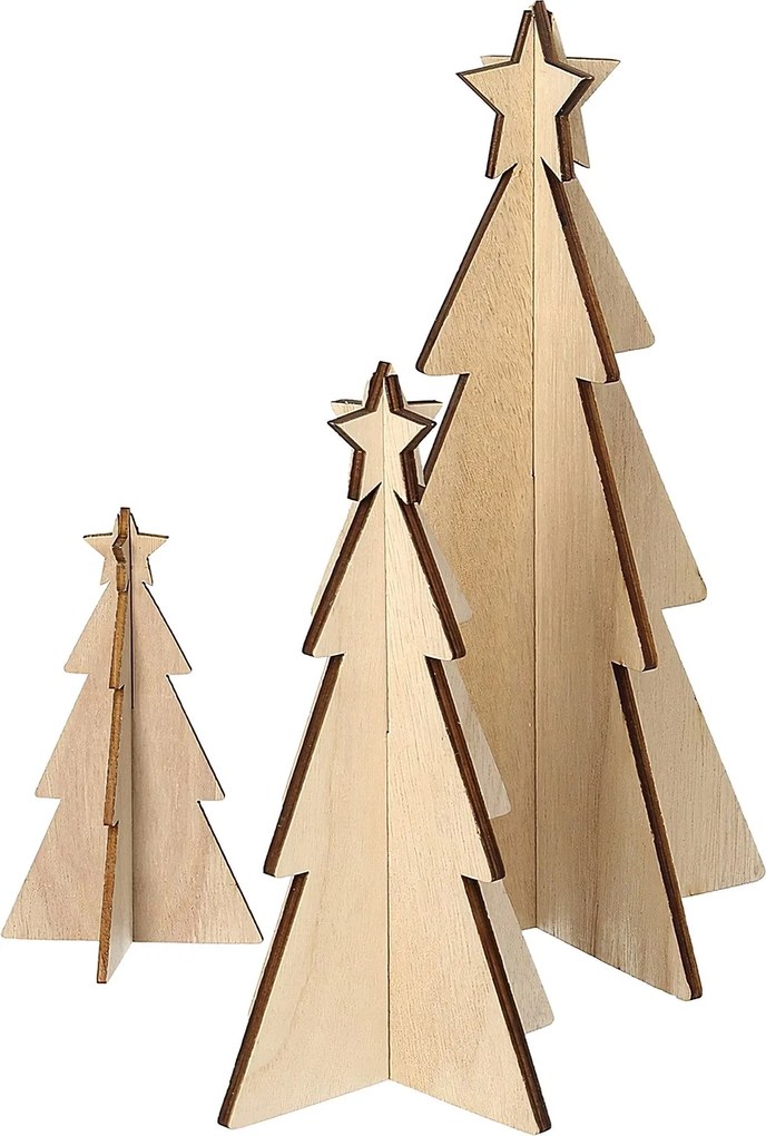 Dekoracja Rustic Trees 3 szt. oak