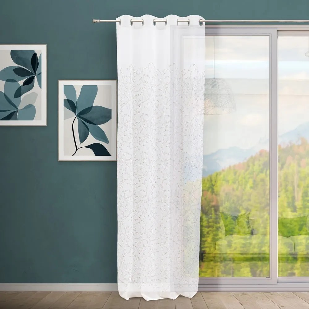Biało-beżowa firanka 140x260 cm Grow – Casa Selección