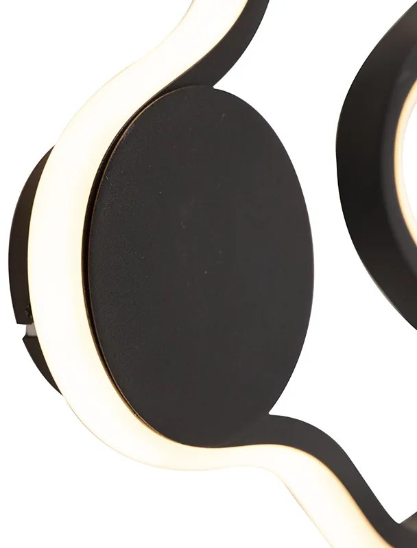 Nowoczesna lampa ścienna czarna w komplecie z LED - Plomp Nowoczesny Oswietlenie wewnetrzne