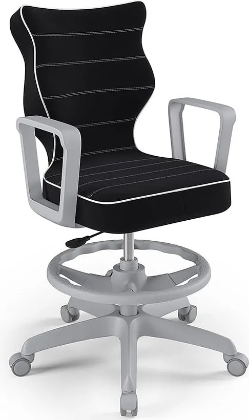 Młodzieżowe krzesło biurkowe Norm Grey rozmiar 6 (159-188 cm) z podnóżkiem