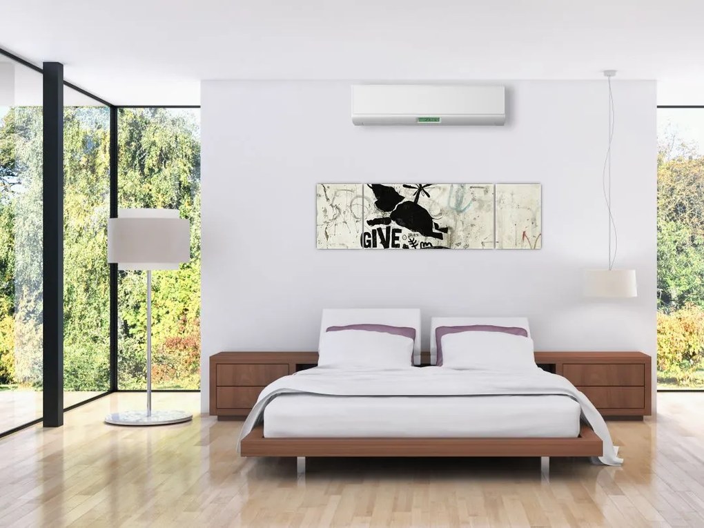 Obraz - Słoń nad ziemią (170x50 cm)