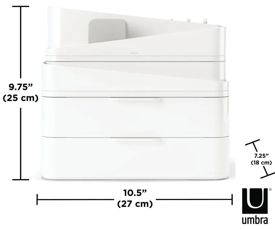 Biały plastikowy organizer łazienkowy Glam – Umbra