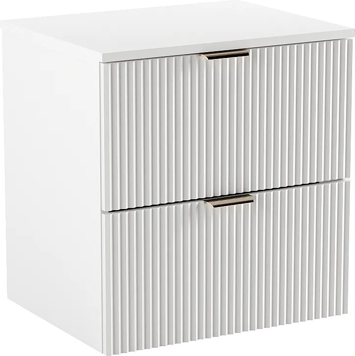 Szafka pod umywalkę WENA, ryflowane fronty, Willy, 60x60x47 cm, Biała