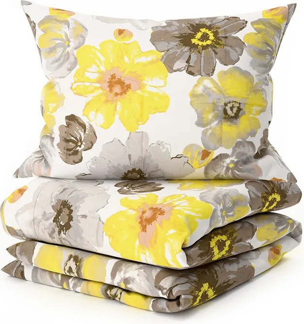 PrzytulneMieszkanie.pl PrzytulneMieszkanie.pl Pościel z mikrofibry FEONELLE żółto-szara Rozmiar pościeli: 70 x 90 cm | 140 x 220 cm