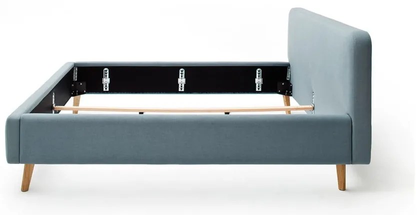 Szaroniebieskie tapicerowane łóżko dwuosobowe bez stelaża 160x200 cm Mattis – Meise Möbel