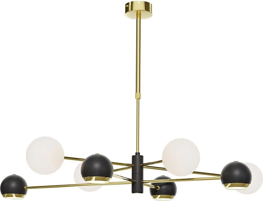 Jupiter 1971 - Żyrandol na pręcie MOKA 4xGU10/10W/230V + 4xG9/10W/230V złoty/czarny/biały