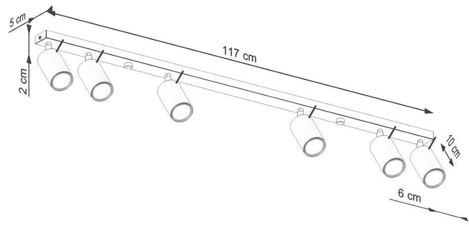 Kremowa lampa sufitowa 6x117 cm Etna – Nice Lamps