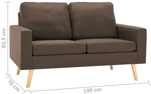 2-osobowa brązowa sofa - Muria 2Q