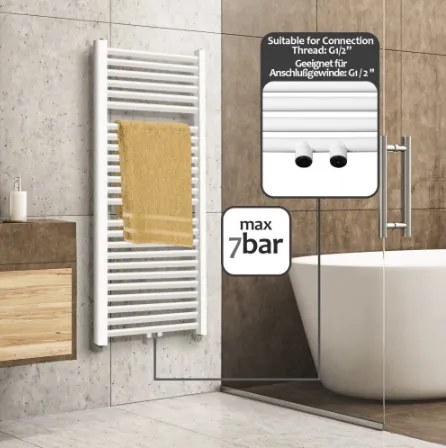 AQUAMARIN Pionowy grzejnik łazienkowy, 1200 x 600 mm