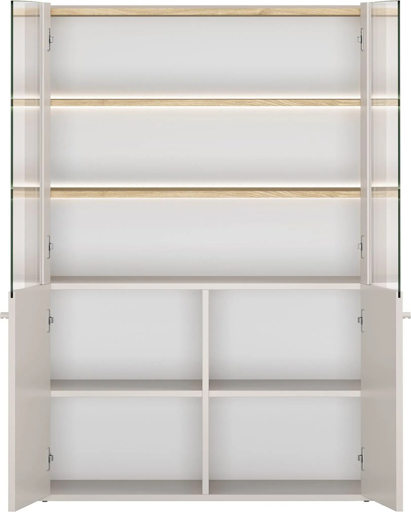 Witryna Elivo 100 cm dwudrzwiowa - kaszmir / dąb olejowany