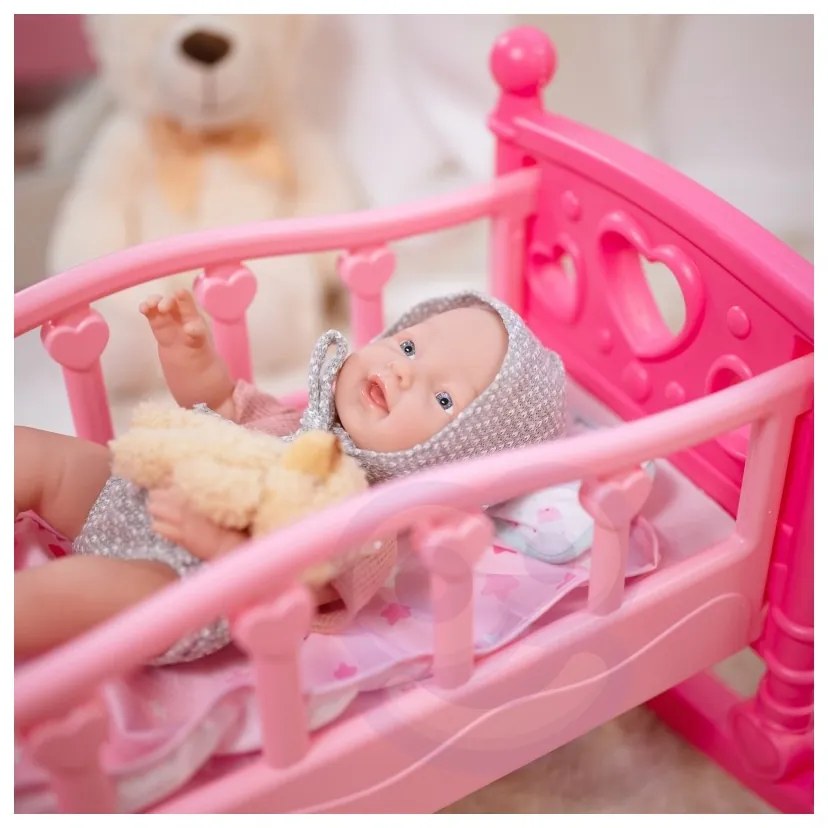 Woopie royal lalka bobas 36 cm w ubranku z misiem akcesoria do karmienia